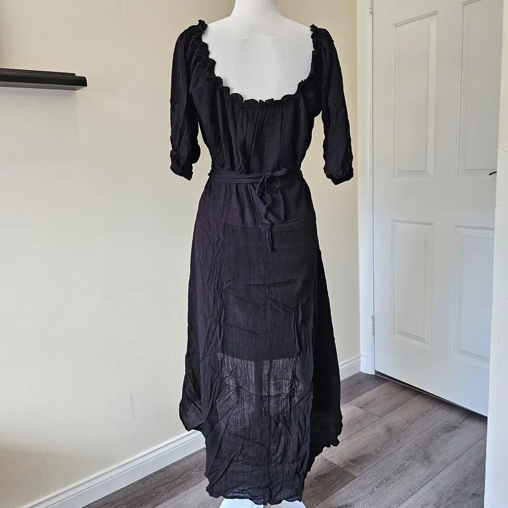 Spirit Costume 1X Plus 18-20 Maid Medieval Peasant Black Dress Goth Cosplay - Picture 5 of 7